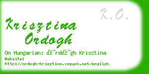 krisztina ordogh business card